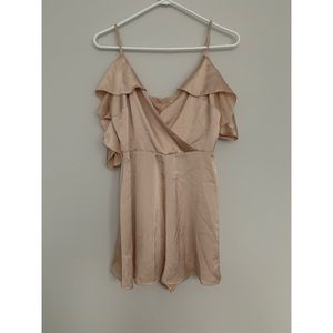 Urban Outfitters Blush Satin Romper
